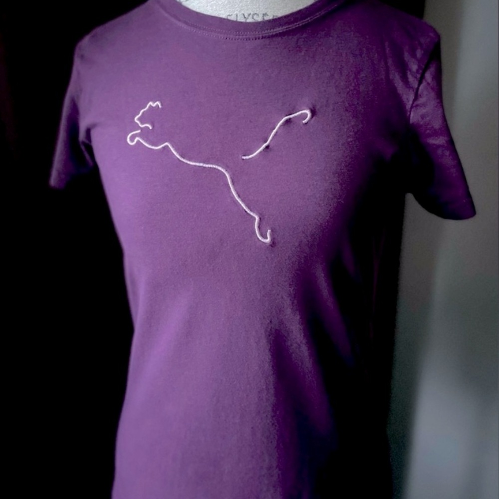 Embroidered Puma Purple Tee